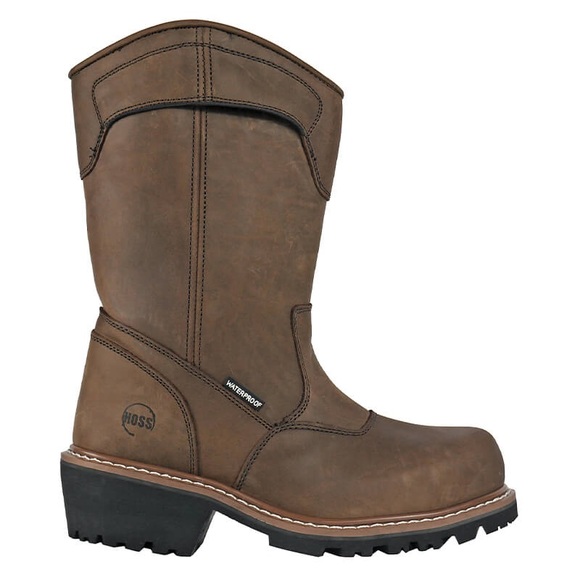 NEW Hoss Boot Company Aspen Logger Pull On Brown Boots - Size 7 EE - Picture 1 of 9